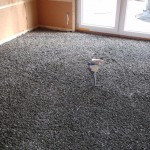 Beschüttung Erdgeschoss mit Starkstromkabel für Küchenblock